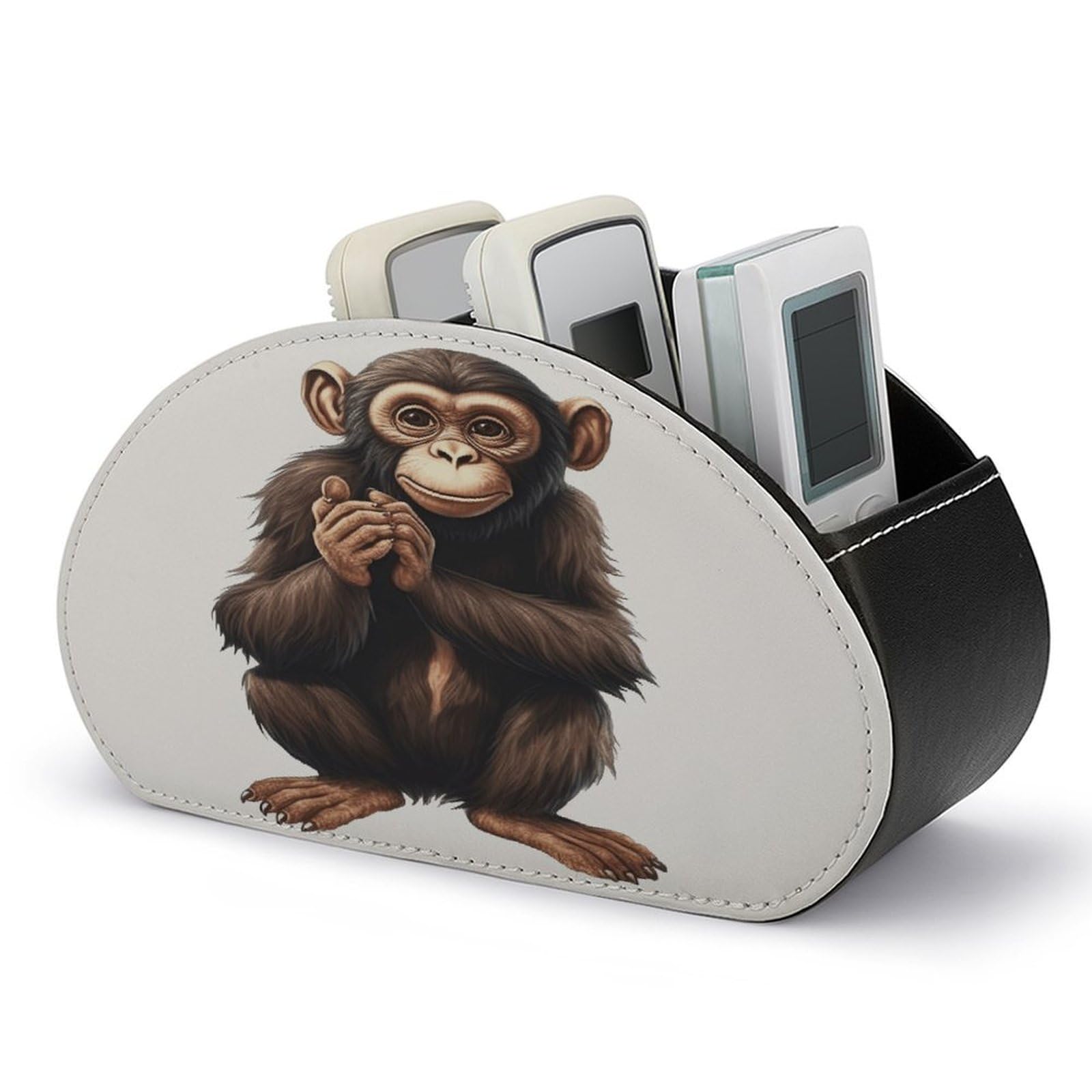 Btcowzrv Style Sitting Monkey Remote Control Holder With 5 Compartments