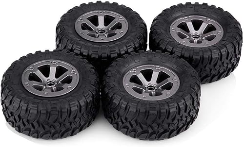 Miniatura 9 de Dilwe Neumáticos de oruga a control remoto, 4 unidades de neumáticos de goma para automóvil todoterreno con control remoto, neumáticos de automóvil