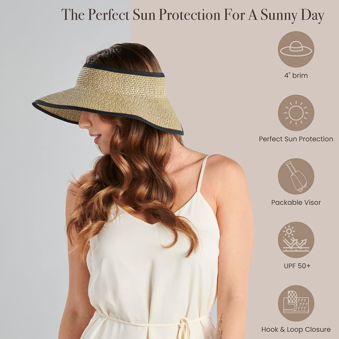 San Diego Hat Co. Womens Ultrabraid Visor with Ribbon Binding, and Sweatband - Image 7