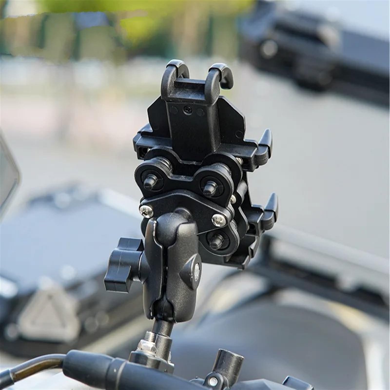 Support Telephone Velo Support Universel Téléphone Portable Moto Vélo Aluminium Support Antidérapant GPS Guidon Miroir Latéral Telephone Moto Rotation(NH)
