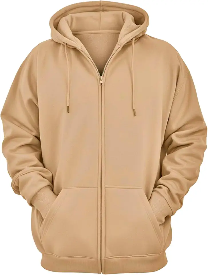 Moletom com Zíper Liso Sem Estampa Blusa de Frio Com Capuz Casaco Fechado Flanelado em Algodão Aberto Unissex Feminino Masculino Blusão