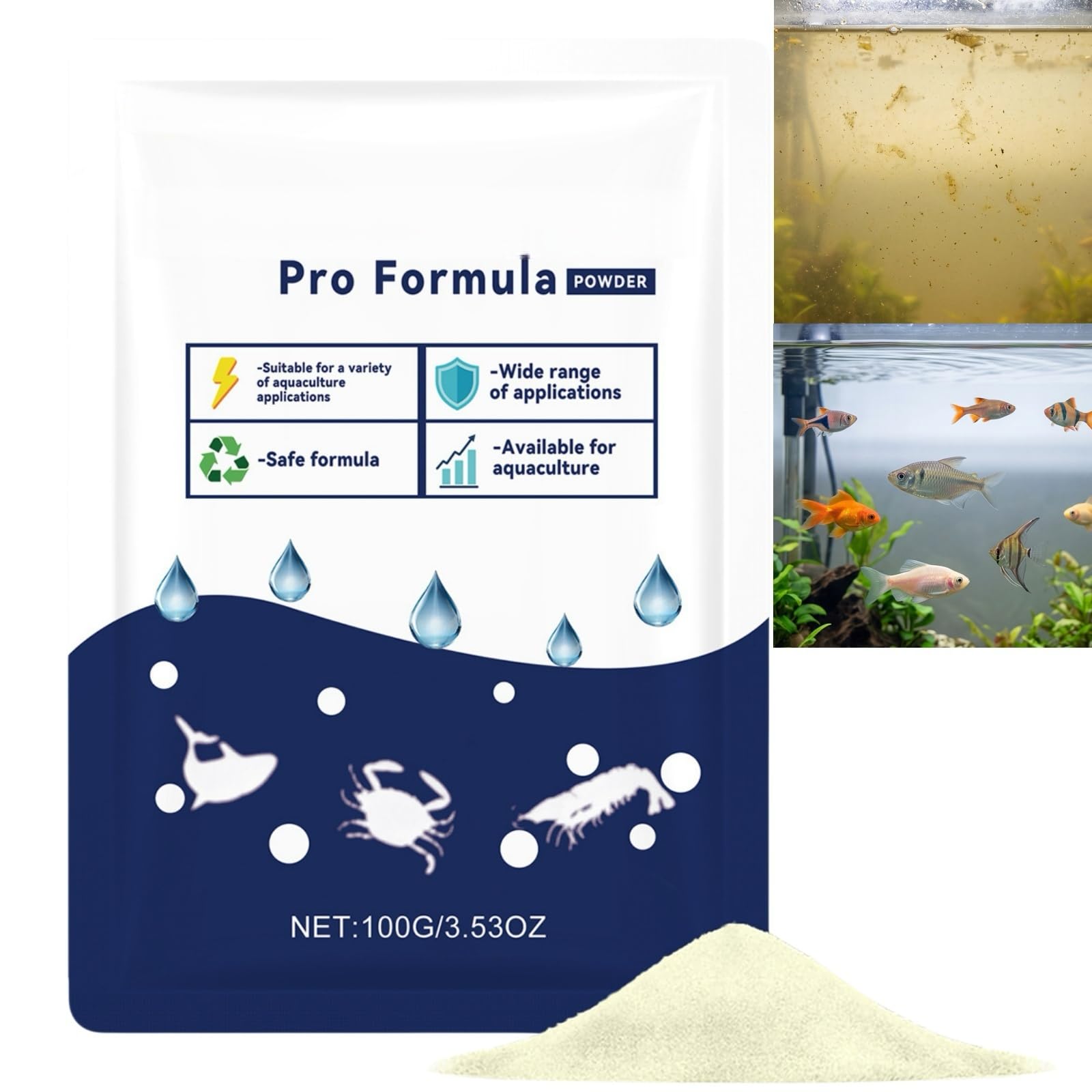 100g Aqua Protect Pro Formula Pond Cleaner Powder,Water Clarifier,Quick