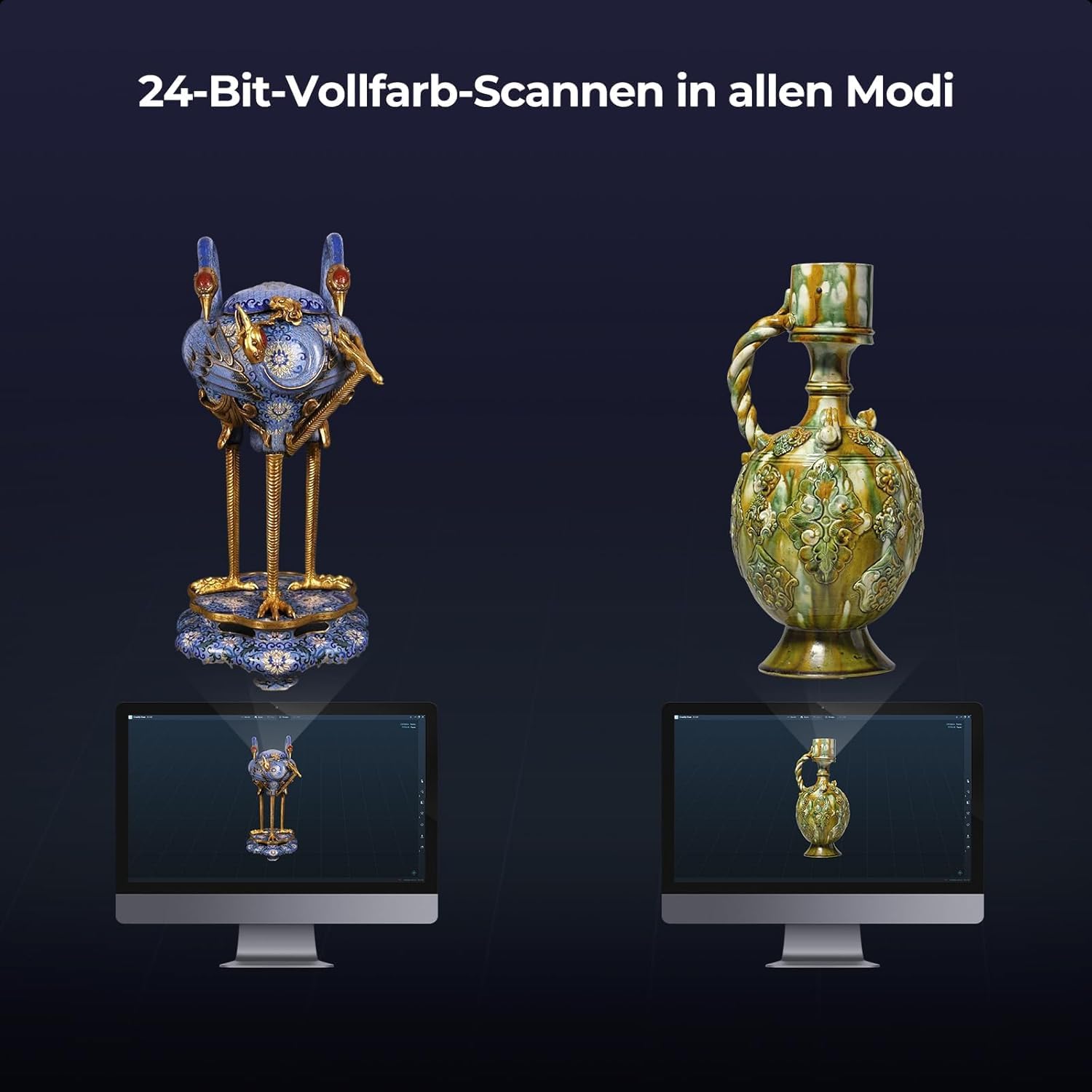 Creality Scanner 3D CR-Scan Raptor Pro per stampa 3D, 60fps ad alta velocità e oggetti da 5 mm a 4 m, 22 + 7 laser blu e scanner manuale NIR, precisione 0,02 mm, scansione a colori a 24 bit per