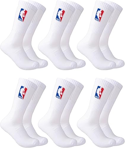 Vista 7 de Ultra Game Men’s NBA Official Athletic Cushioned Secure Fit Crew Socks - 6 Pack Negro