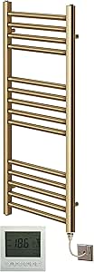 Greened House Geborsteld Brons Elektrische Rechte Verwarmde Handdoekenrek Platte Handdoekradiator (500mm B x 800mm H