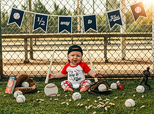 Half Birthday Boy Girl Half Way to First® 6 Month Baseball 1/2 Halfway Outfit Set_1