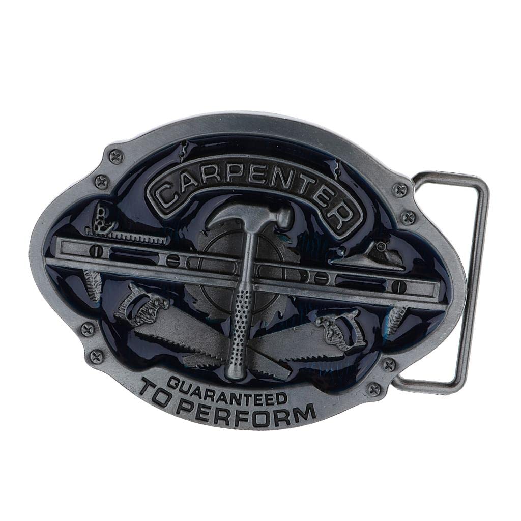 ELBME Vintage Carpenter Oval Metal Belt Buckle Western Cowboy Native American | 1