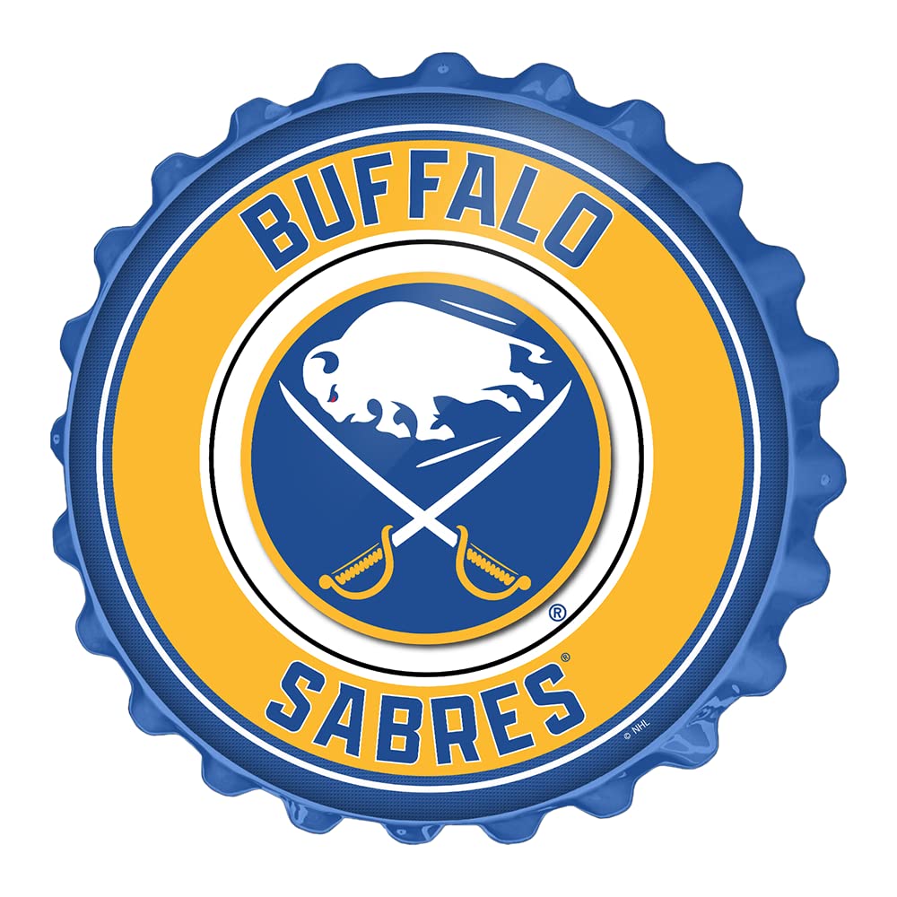 The Fan-Brand NHL Buffalo Sabres: Bottle Cap Wall Sign - Sports Team Bar Sign Décor: Home, Dorm, Garage, Office, Fan Cave