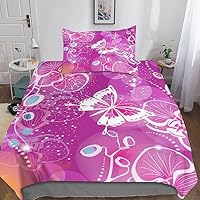 3 Pièces 3D Papillon 1 Home Housse De Couette, 2 Taies D'oreiller Lily