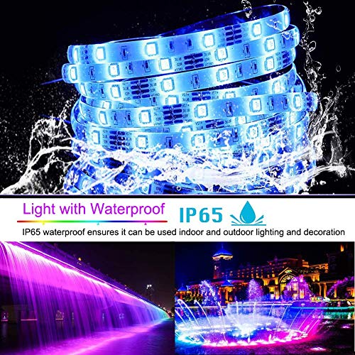Senyergiant Led Strip Lights, 32.8 Ft Rgb Led Light Strip 600 Led 5050 Smd Ip65 Waterproof Rgb Flexible Light Strip Kit With 44 Key Ir Remote Rgb Controller, Strengthen Tape, 12V 5Apower Supply12 #TOP2