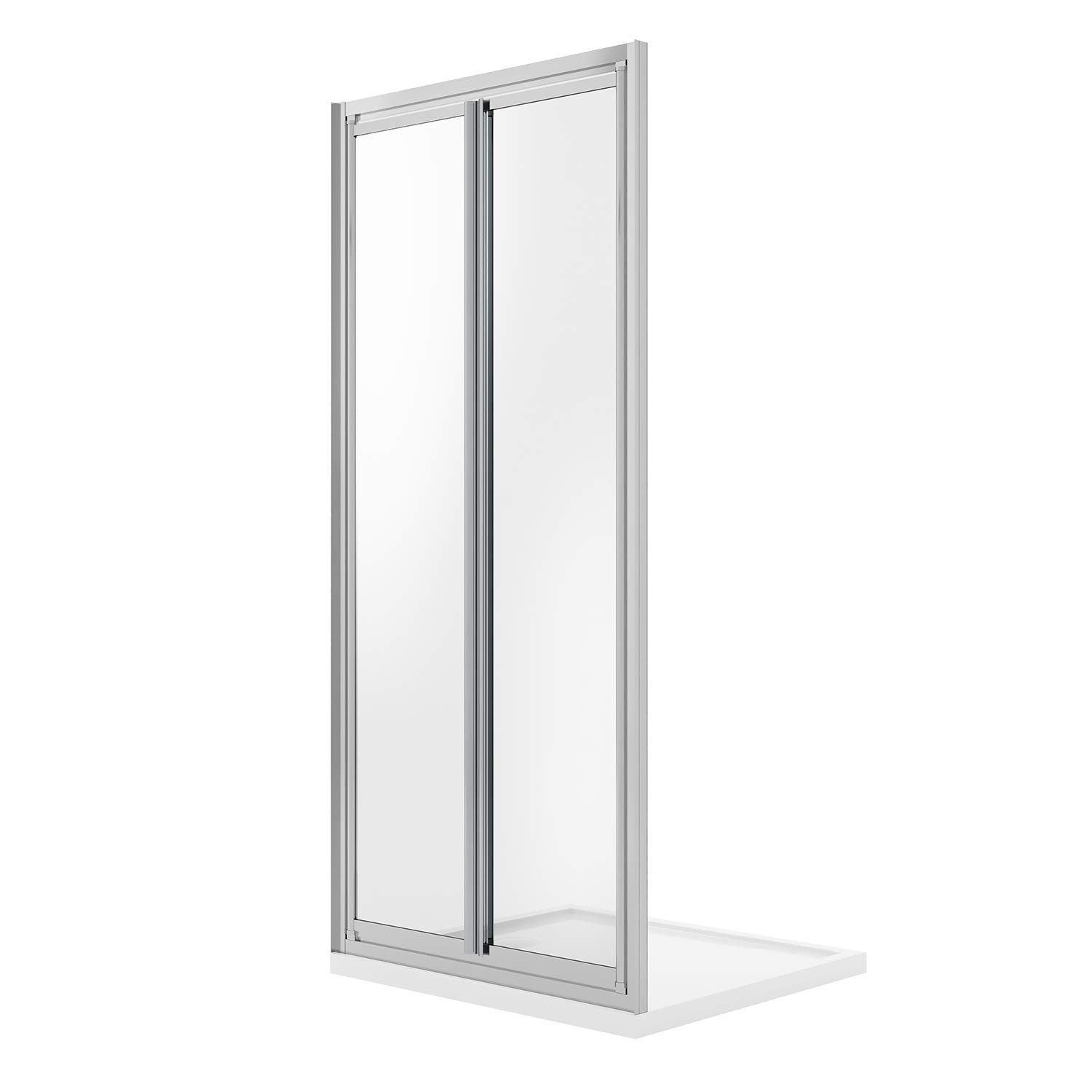 Idralite Porte de Douche 70CM H185 Verre Transparent Ouverture Saloon avec 2 parois pivotantes Mod. Clint