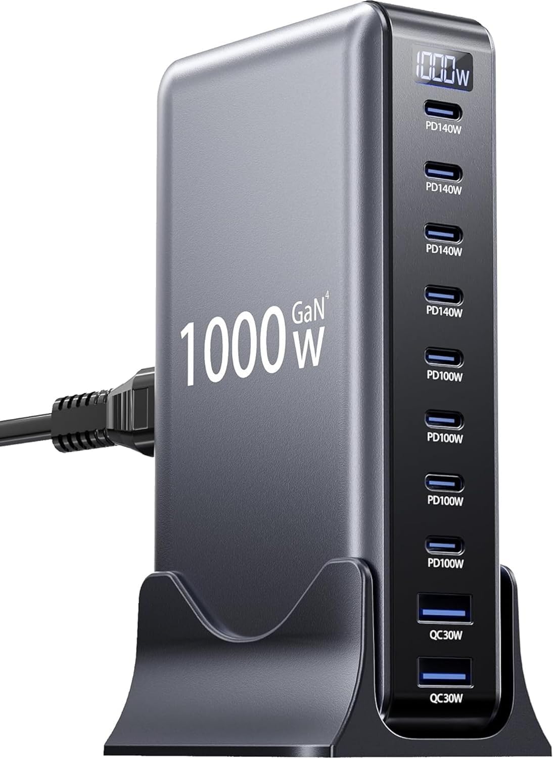 MX 1000W Charger Adapter, 10 Ports (8C + 2A) Multiple GaN 4 Max PD140W/100W QC20W for iPhone & Android, MacBook & Type C Laptop, Fast Charger with PD & GaN Technology, for All Types of Devices-image-48