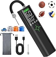 Calmara Z10 Electric Ball Pump: 2000mAh Portable Auto Inflator, 15 PSI Dual LCD Gauge, 4 Presets for Basketball Soccer Football Volleyball
