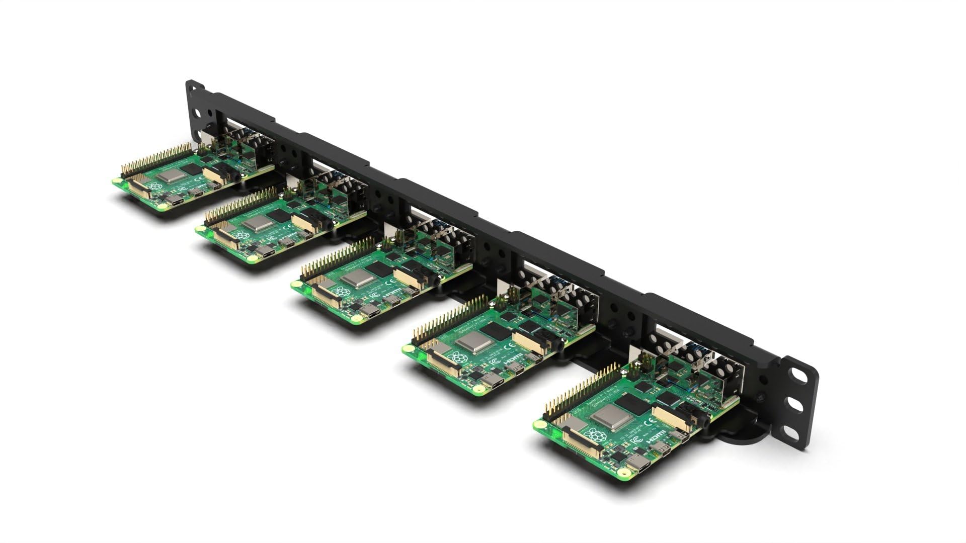 Raspberry Pi 19 inch rack mount voor 5x Pi. Vooraan verwijderbaar!? (6813)