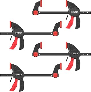 4 * 6 Inch Bar Clamps for Woodworking Trigger Clamps with 600N/60KG Clamping Force Spreader/Quick Clamps Set with Quick Change Button for Wood Gluing