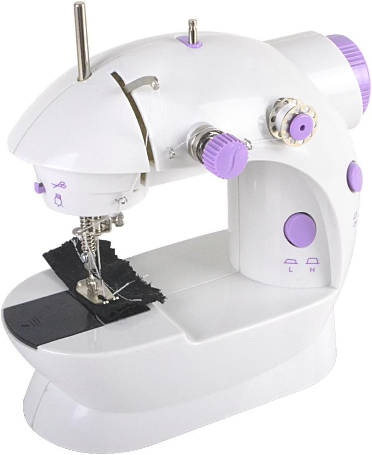 2 Speed Led Electric/Mains Battery Powered Portable Handheld Mini Stitch Sewing Machine + 4 x Bobbins + Foot Pedal + Power Adapter (UK Plug)