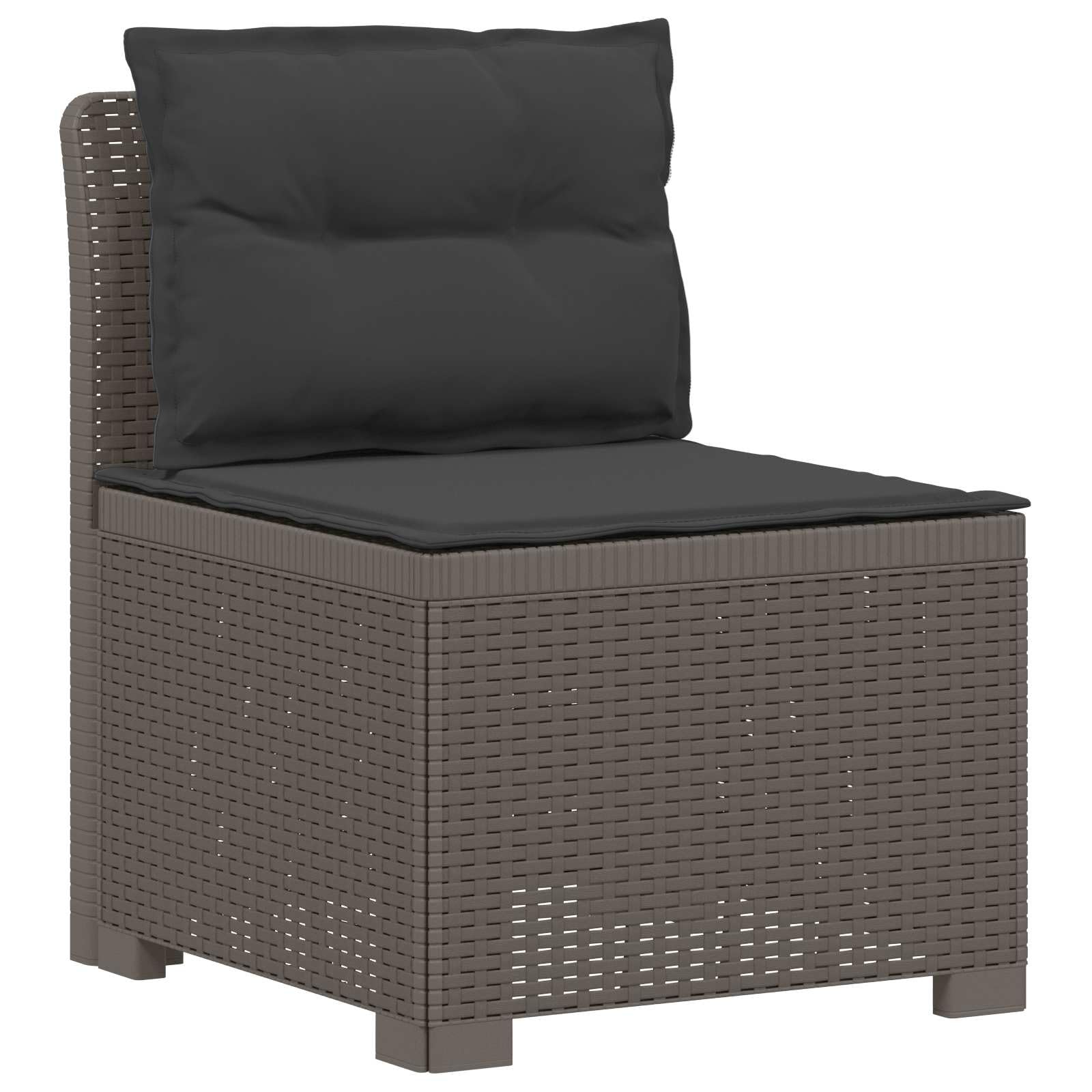 Set panca da giardino a 4 posti con cuscini da tavolo grigio chiaro