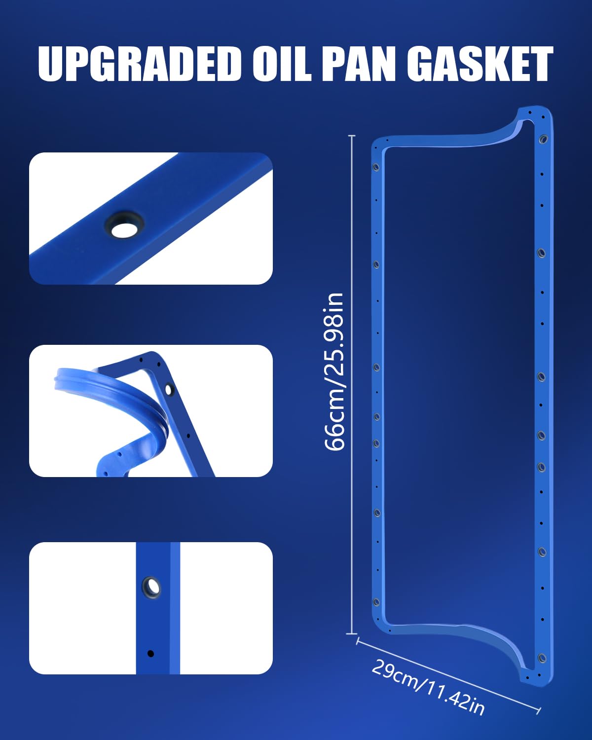 Oil Pan Gasket with a Rigid Core Compatible for Moroso 27293 for Ford 7.3 Powerstroke (1994-2003) & T444E Engines Oil-Resistant Material Leak-Free, Easy Installation
