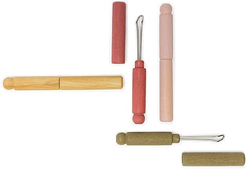 Miniatura 5 de Redecker Limpiador de oídos, herramienta de acero inoxidable de grado médico en forma de bucle para eliminación de cera de oídos con mango de madera