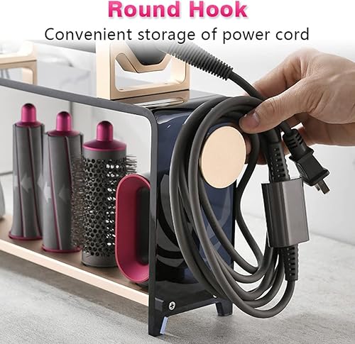 Miniatura 4 de Soporte organizador de encimera de aleación de aluminio, soporte de almacenamiento para soplador de aire, estante de almacenamiento para rizador de