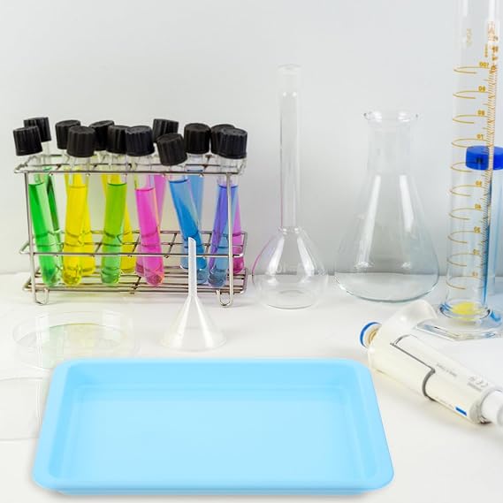 6pcs Serving Trays Plastic Lab Trays Leakproof Feature Versatile for Chemical Experiments Classroom Use