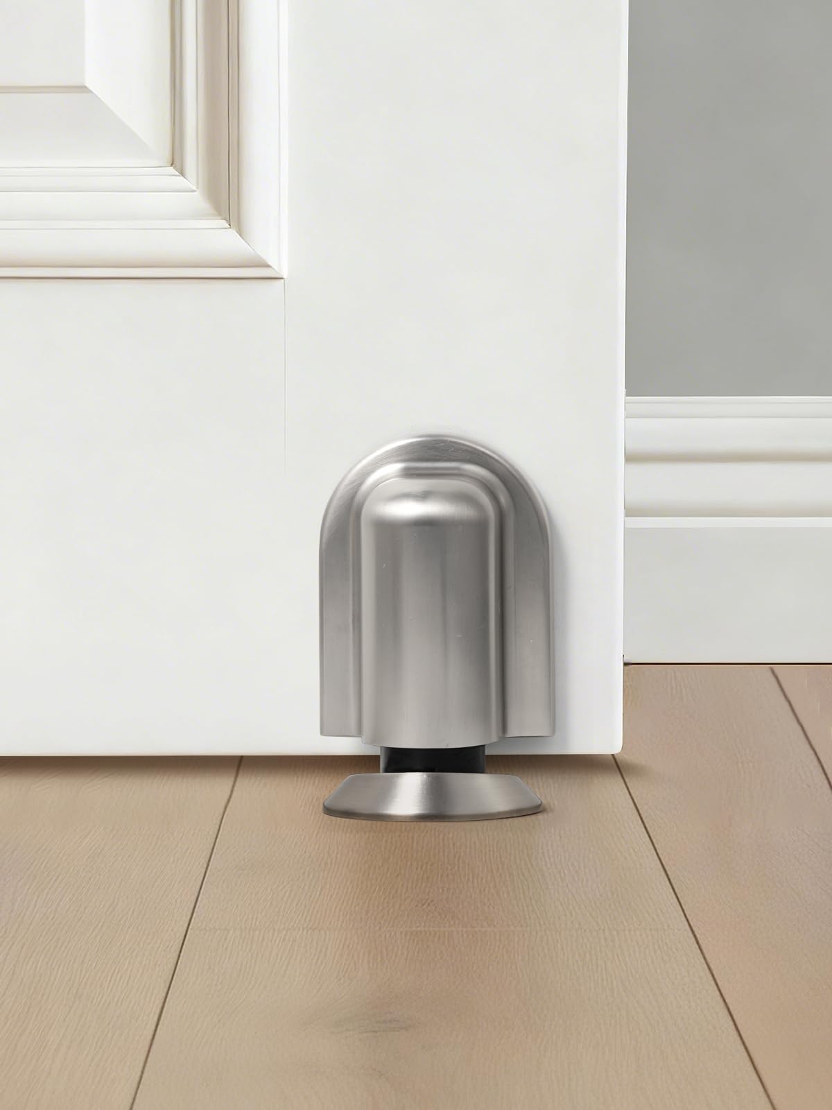 2 topes magnéticos de níquel para puerta, soporte para puerta montado en el suelo, tope de puerta invisible con cinta adhesiva y tornillos de doble montaje, aleación de zinc