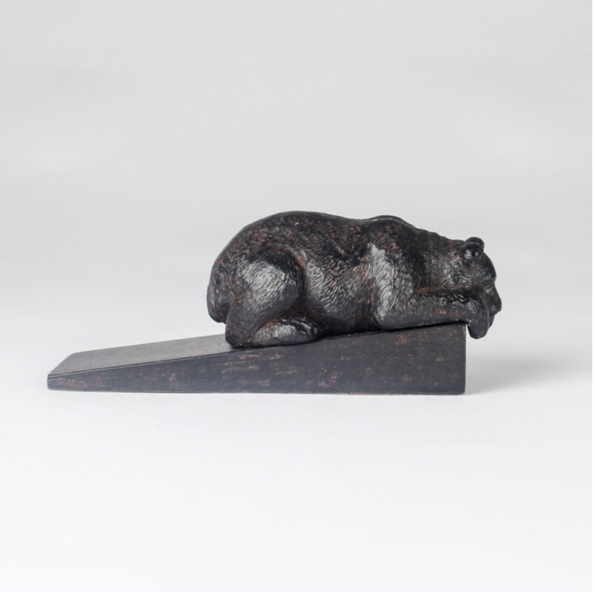 Wooden Bear Doorstopper Heavy Door Wedge Shabby Chic Animal Stopper Stop Gift