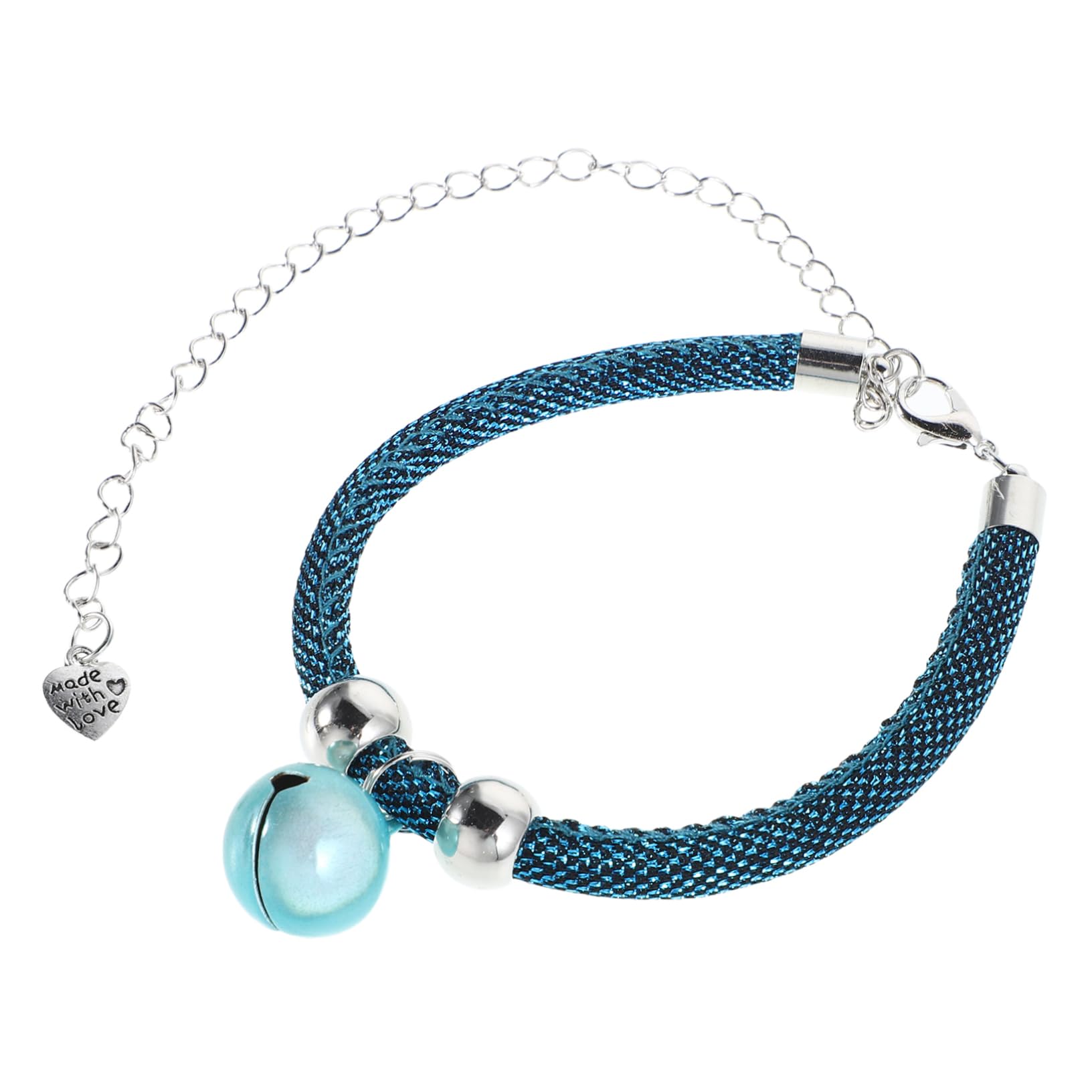 Yardwe Adjustable Dog Collar with Tracking Bell Durable Pet Necklace for Dogs and Cats for Bichon and Kittens Extension Chain Included