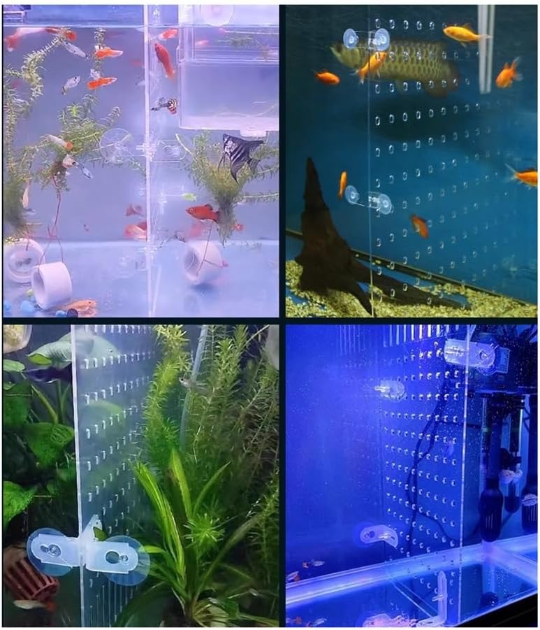 Aquarium Fish Tank Divider, Fish Tank Ornamental Fish Partition Transparent Acrylic Layered Block Fish Anti-bite Cover Plate Plastic Anti-Jump Multifunction