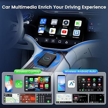 CarlinKit New AIBOX-Lite Multimedia Box, 3 in 1 System Android Independent System/Wireless CarPlay/Wireless Android Auto, Suitable for Vehicles Equipped with Wired CarPlay/Android Auto
