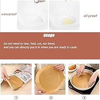 Vista 8 de 100 forros de papel desechables para freidora de aire, forros de papel pergamino antiadherentes desechables, forros para freidora de aire