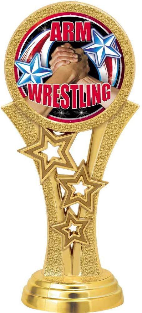 Crown Awards Arm Wrestling Trophies, 11" Black Midnight Arm Wrestling Trophy, Customize Now Prime