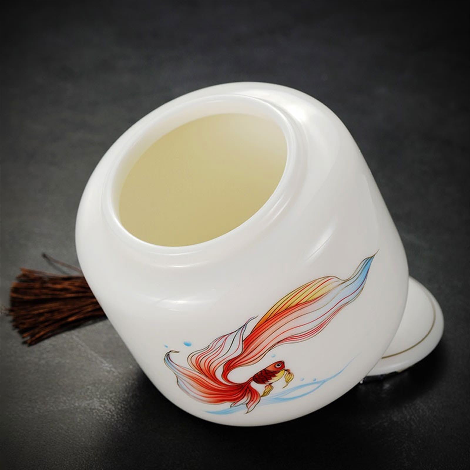 Recipiente para té Recipiente de té de cerámica, Recipiente de Sellado de Lujo Ligero, Recipiente vacío Multifuncional for el hogar for té de Hojas Sueltas, café Lata para té(Grande)