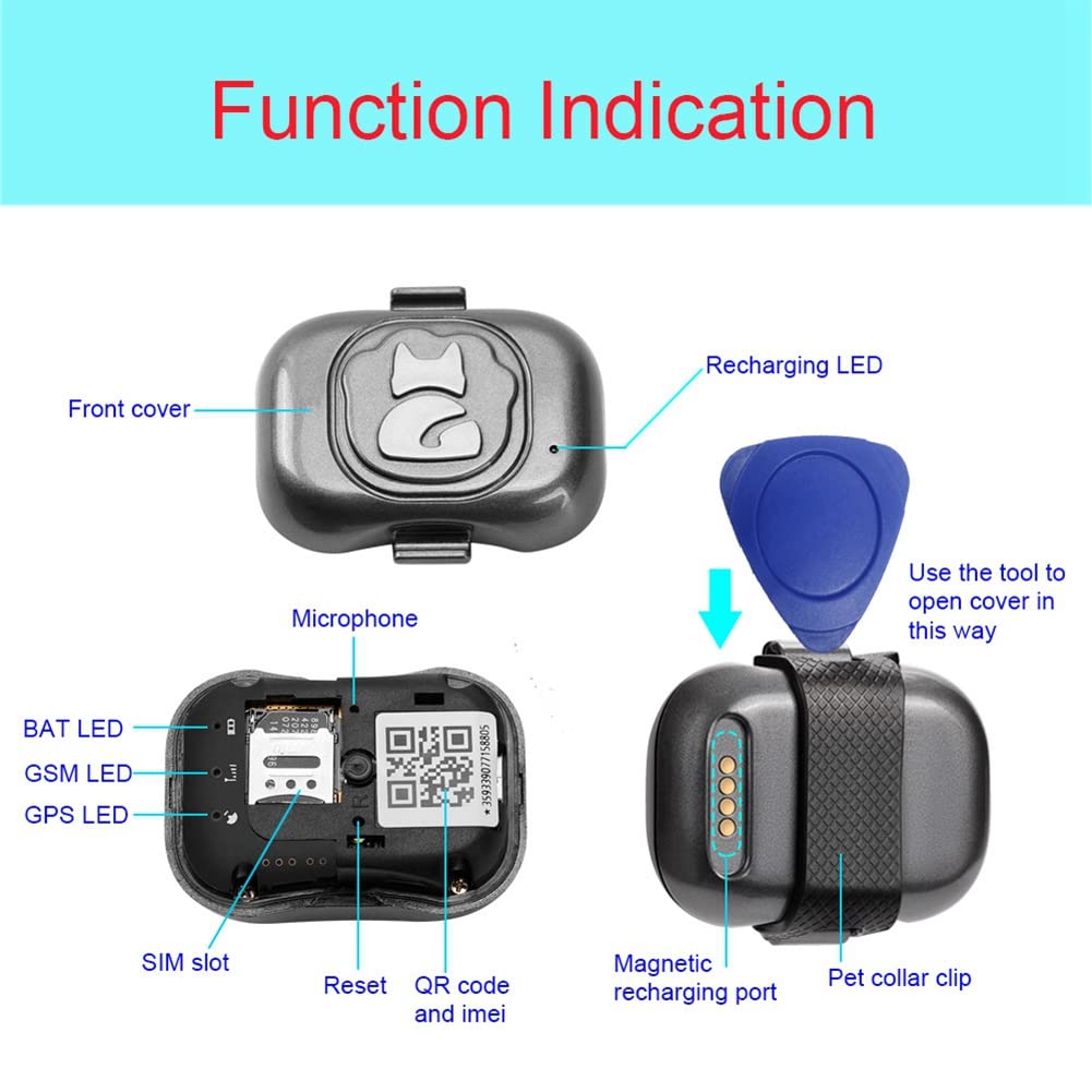 Localizzatore GPS 4G per localizzatore di cani Dispositivo anti-perso impermeabile Rilevatore di oggetti Smart Phone Piccolo allarme antifurto per animali domestici