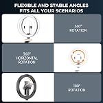 10" Overhead Phone Mount with Ring Light, 360° Circle Light - CRI >95 & Adjustable 70" Height, Selfie Ring Light Tripod for Photography, Live Streaming, Camera, Cooking and Content Creation