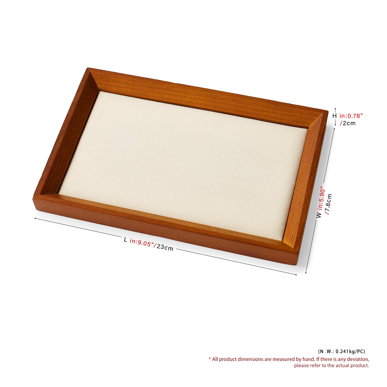 Oirlv Bandeja Plana Joyas Madera Maciza Gris: Orden Con Estilo Y Elegancia