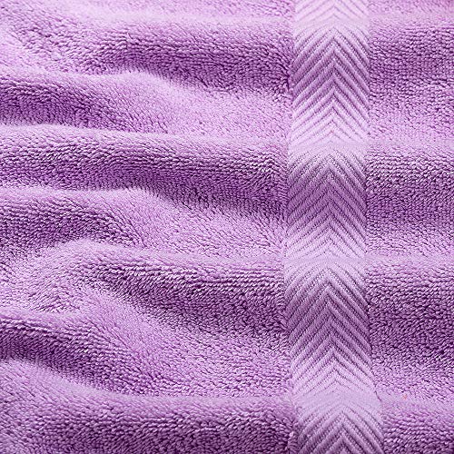 SEMAXE Towel Luxury Bath Towel Sets for Bathroom. Hotel & Spa Quality. 2 Large Bath Towels, 2 Hand Towels, 4 Washcloths. Premium Collection Bathroom Towels (Orange+Purple, 8 Towel Set) - Thumbnail 3