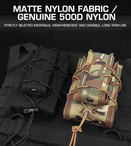 ACEXIER Tactical Molle Double Magazine Pouch Rifle Pistol Mag Pouchs 2-Layer Holder 9mm/5.56 Belt Fast Attach Carrier Magazine Set - Image 2