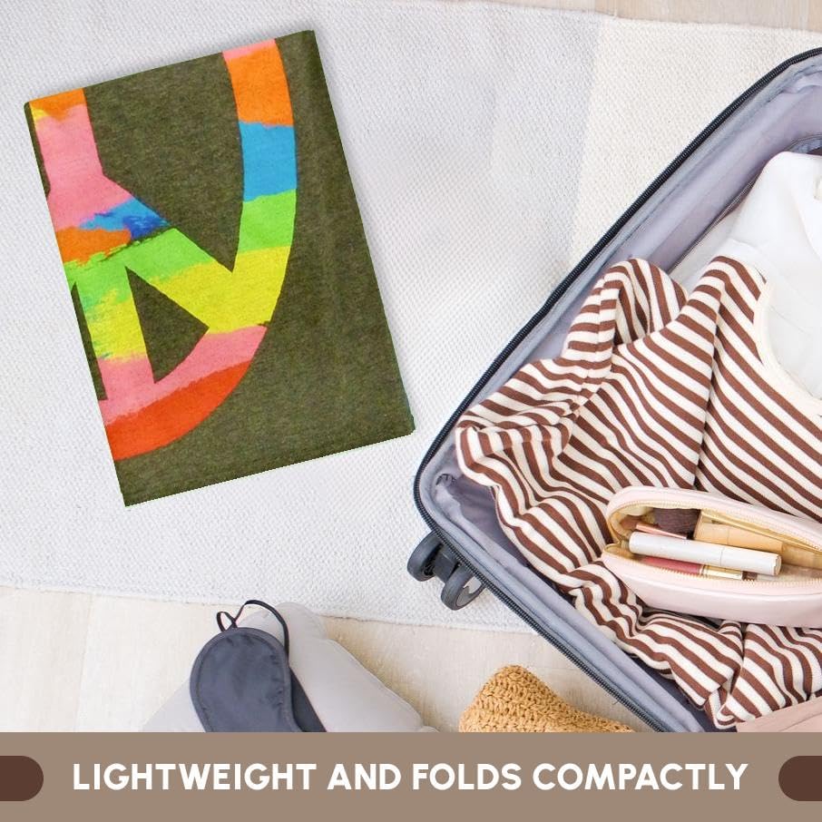 Miniatura 6 de Toalla de mano con imagen de rosa 3D de arcoíris con signo de paz, 15 x 22 pulgadas