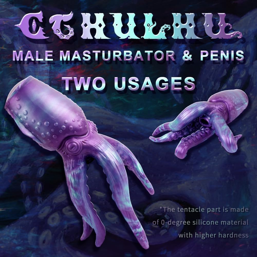2 in 1 Octopus Fantasy Masturbator with Realistic 4 Tentacles Anal Plug Dildos, Soft Silicone Monster Masturbators Pocket Pussy Erotic Fetish Stimulation Sleeve Sex Toy for Adult Men Couples