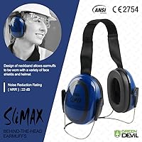Vista 2 de Orejeras de protección auditiva GREEN DEVIL SNR 27dB/NRR 22dB Reducción de ruido Orejeras con banda para la cabeza/montadas en el casco/detrás