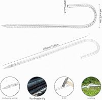Set 5 țăruși de cort tip J BATENGKEJI, 30 cm, ancoră de sol din oțel galvanizat 2