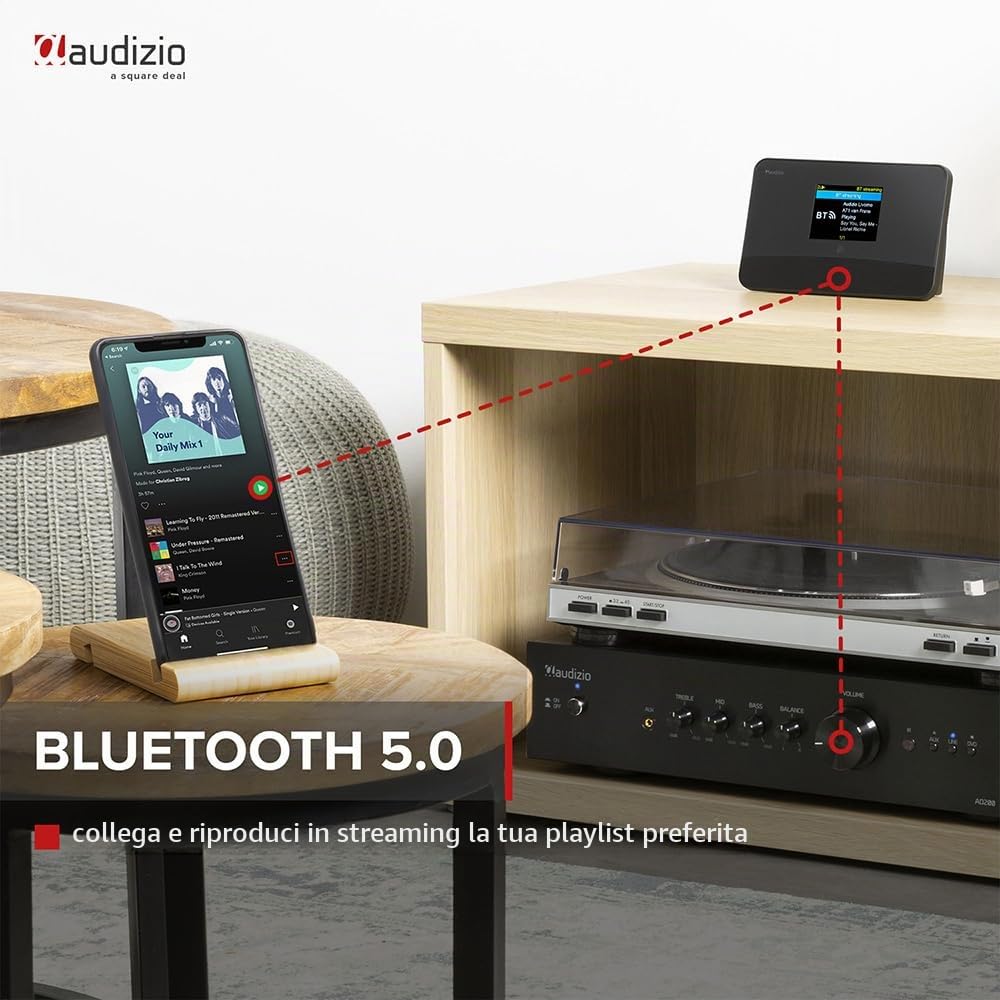 Audizio Livorno - DAB tuner e radio internet con WiFi e DAB+ (102.242) - Nero