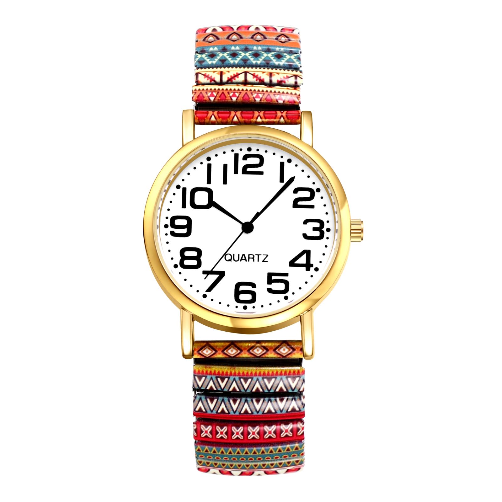 OIDEA Damen Armbanduhr Boho Elastisch: Dunkel Lila Uhrenarmb