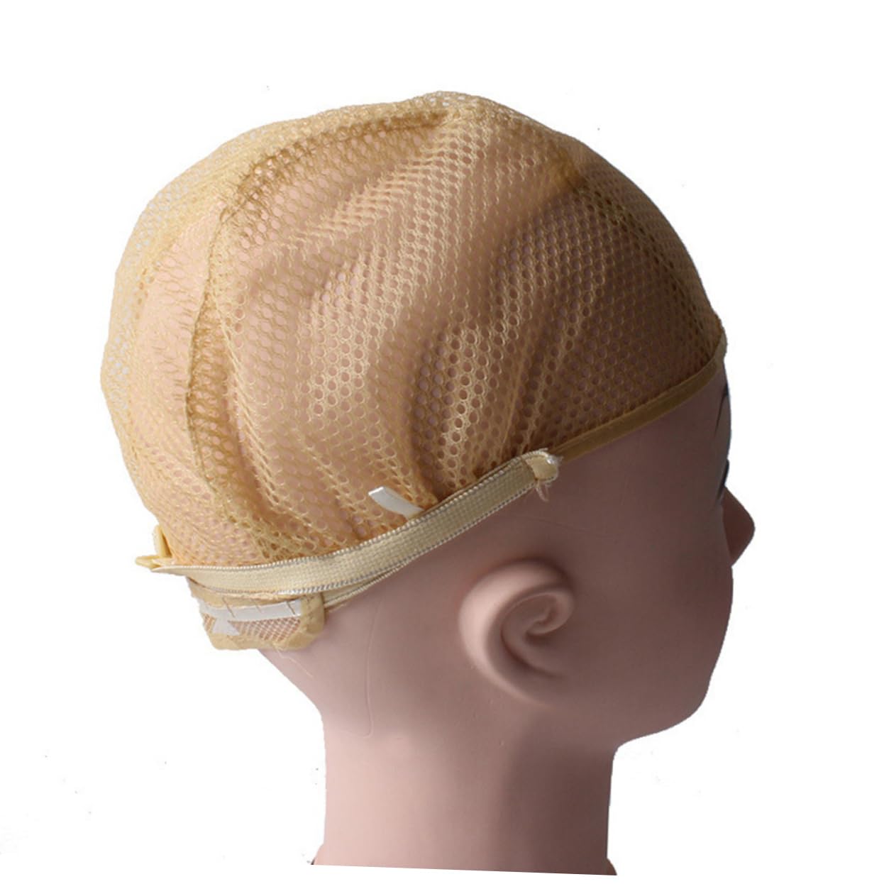 NOLITOY Unisex Beige Wig Cap Net Hair Bonnet Comfortable Stretchy Mesh Snood for Bun Sleeping Women