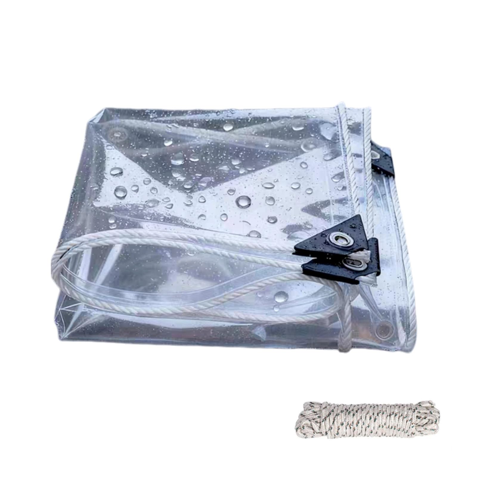 Lona impermeable transparente resistente a rayos UV con acabados reforzados de exterior