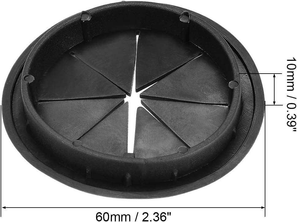 🛒 Crazy Deals uxcell Cable Hole Cover 2-inch Soft Plastic Black Desk Grommet for Wire Organizer 3 Pcs