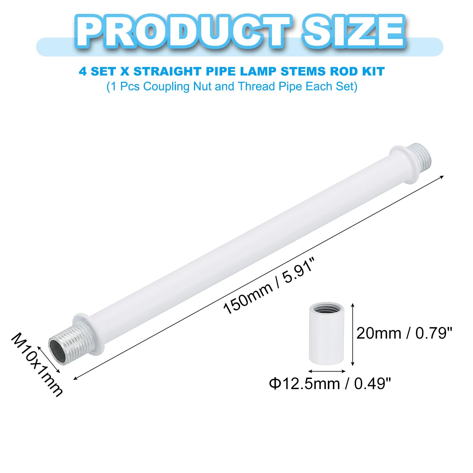 PATIKIL Straight Pipe Lamp Stems Rod Kit - Image 2