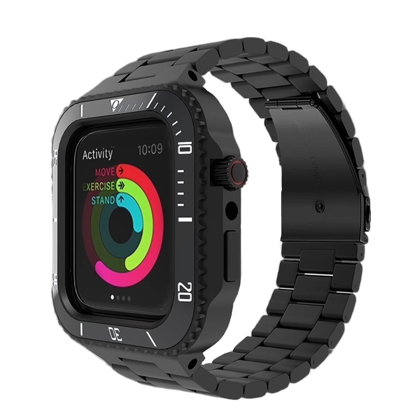 Kit modification cadre en métal iWatch - Double bracelet acier et caoutchouc - 8