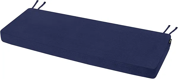 Favoyard Outdoor Bench Cushion 48 x 16 Inch Rainproof Patio Furniture Cushions 3-Year Color Fastness Garden Settee Porch Pads with Ties, Blue